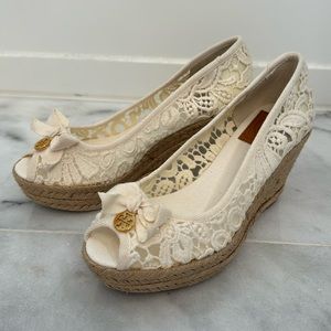 Brand new, never work Tory Burch wedges